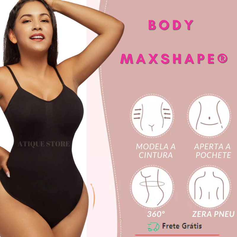 Body Modelador MaxShape® 4 em 1 (Brinde Pograma Detox + Lowcarb)